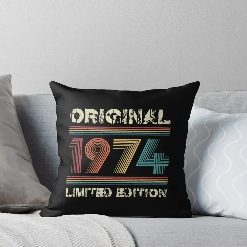 50th Birthday Retro 1974 Limited Edition Gift Throw Pillow Cushion Cover covers for pillows pillow