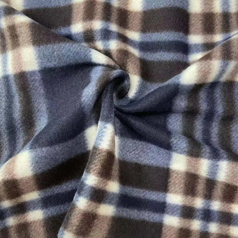 Bufanda para adultos de 180cm, bufanda de terciopelo de doble cara con patrón a cuadros, bufanda de Otoño Invierno con borla, chal cálido para hombres y mujeres, manta larga a cuadros