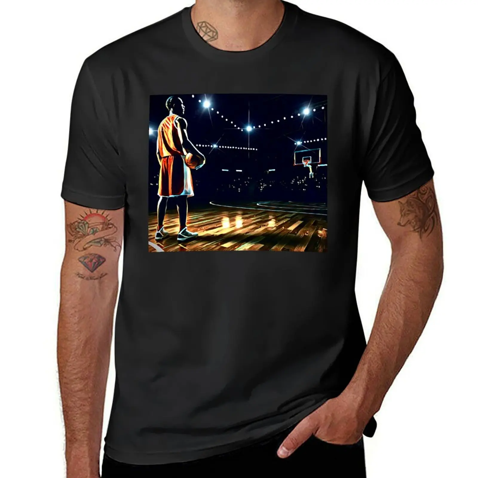 Open Court (Basketball Court) T-Shirt customizeds vintage tees t shirt for men