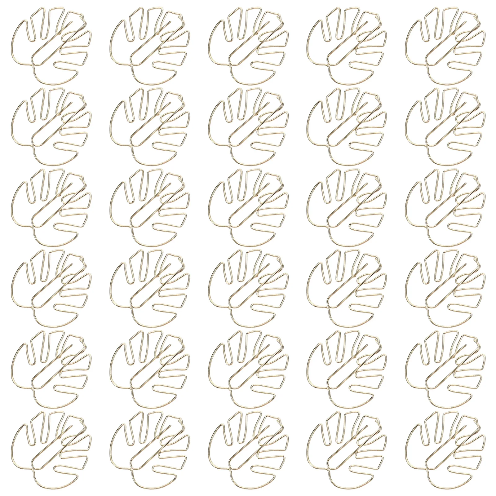 

50Pcs Vintage Metal Monstera Leaf Paperclips Journal Clips for Scrapbook Document Organizing Office Stationery