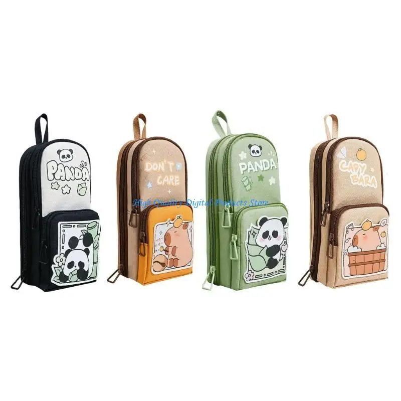 U2JE Standing Pen Holder Storage Bag Travel Makeup Brush Holder Portable Pen Pouches