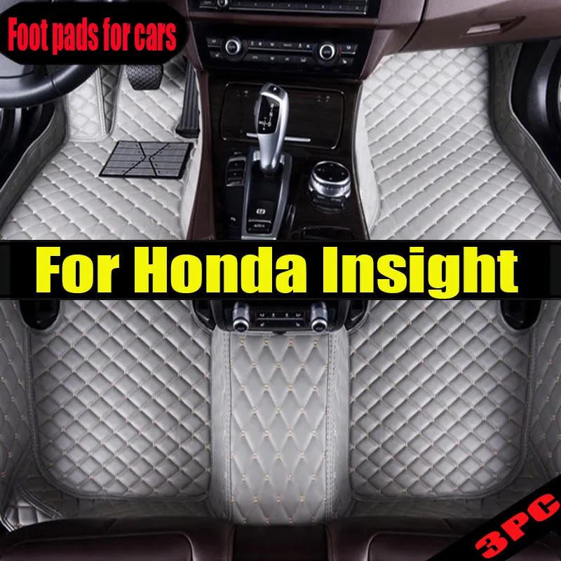 

Car Floor Mats For Honda Insight ZE2 ZE3 2010~2014 Auto Foot Pads Mat Luxury Leather Carpet Rugs Interior Parts Car Accessories