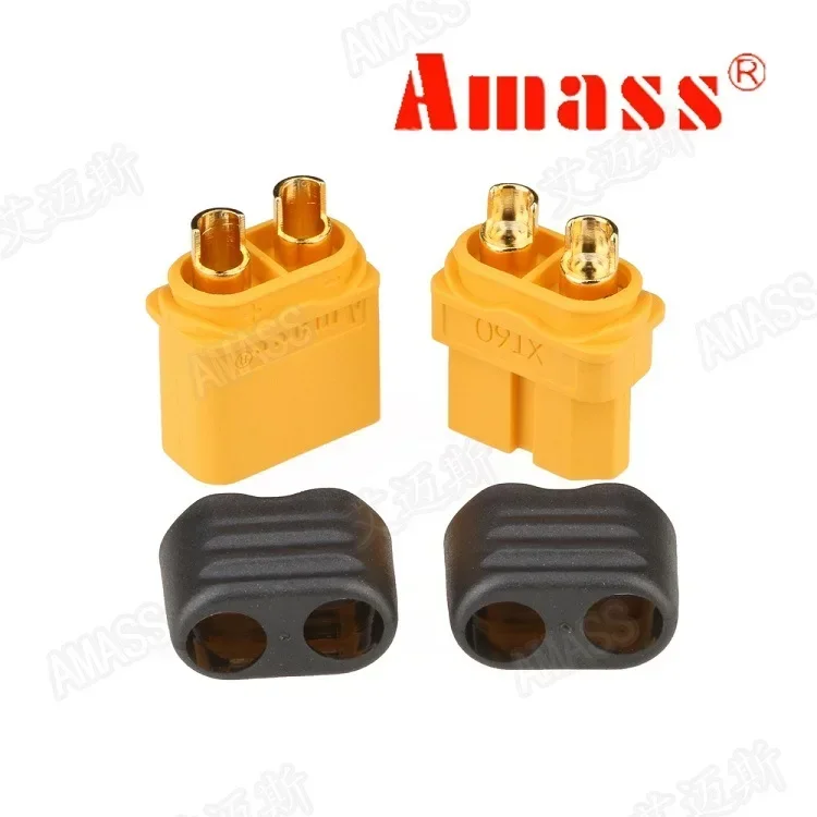 10 Uds. Conector AMASS XT60H + XT60 con cubierta protectora enchufe de alimentación macho hembra con funda para batería Lipo aviones RC coches