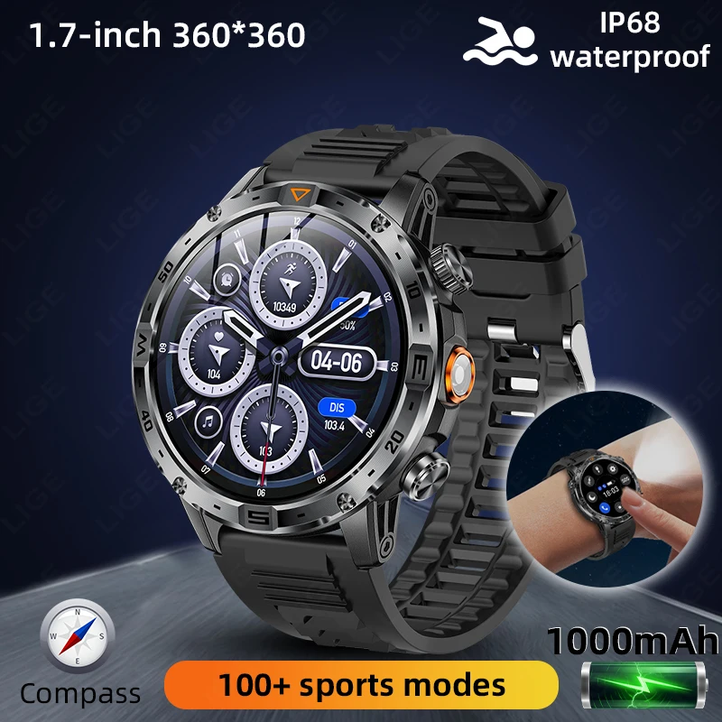 

New LIGE Smart Watch Men Sports Mode Bluetooth Call Magnetic Charging IP68 Waterproof Men smart watches Ultra-Long battery life