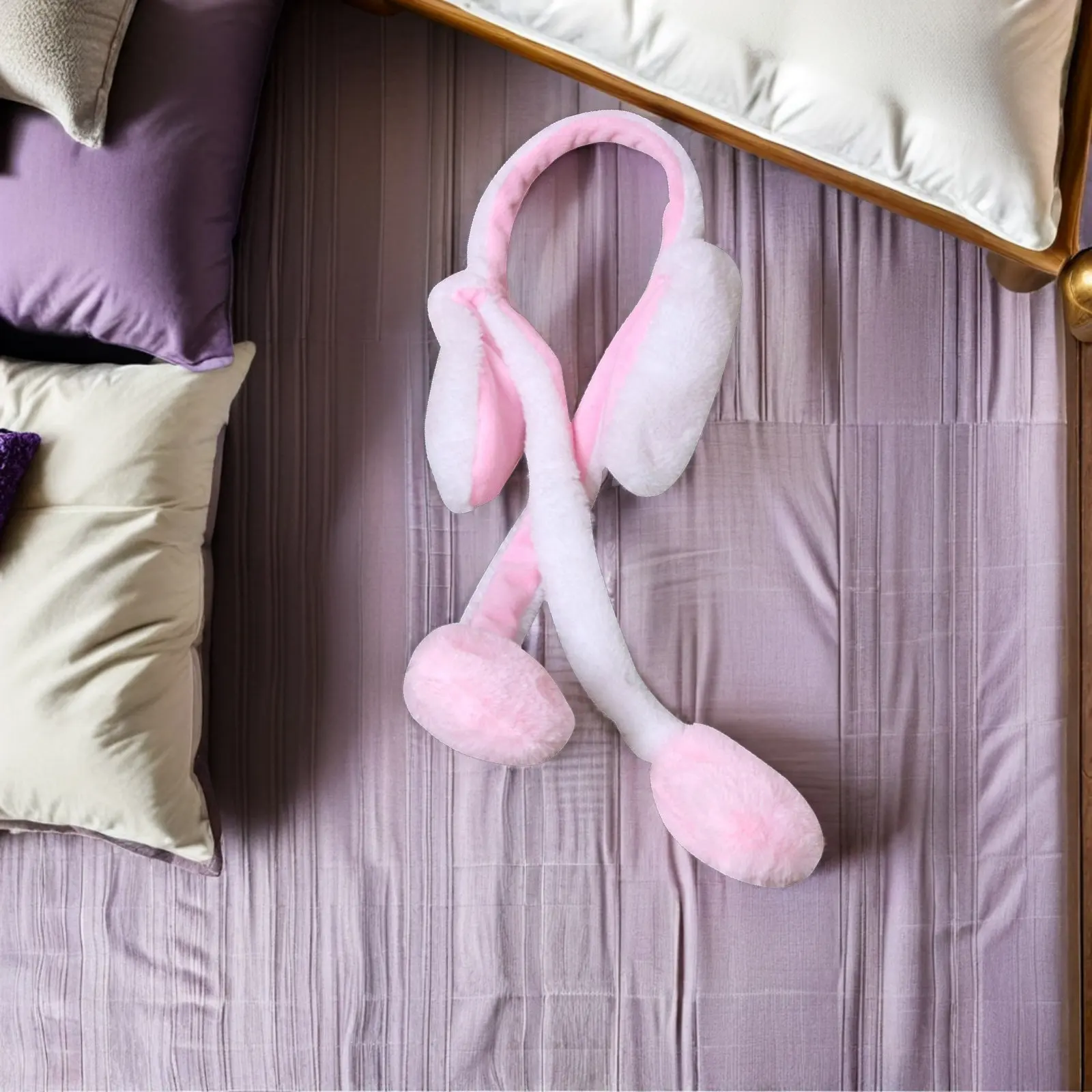 Moving Bunny Ears Hair Band White Moving Headband Winter Warm Animal Ears Wrap Cute Ear Headpiece for Party