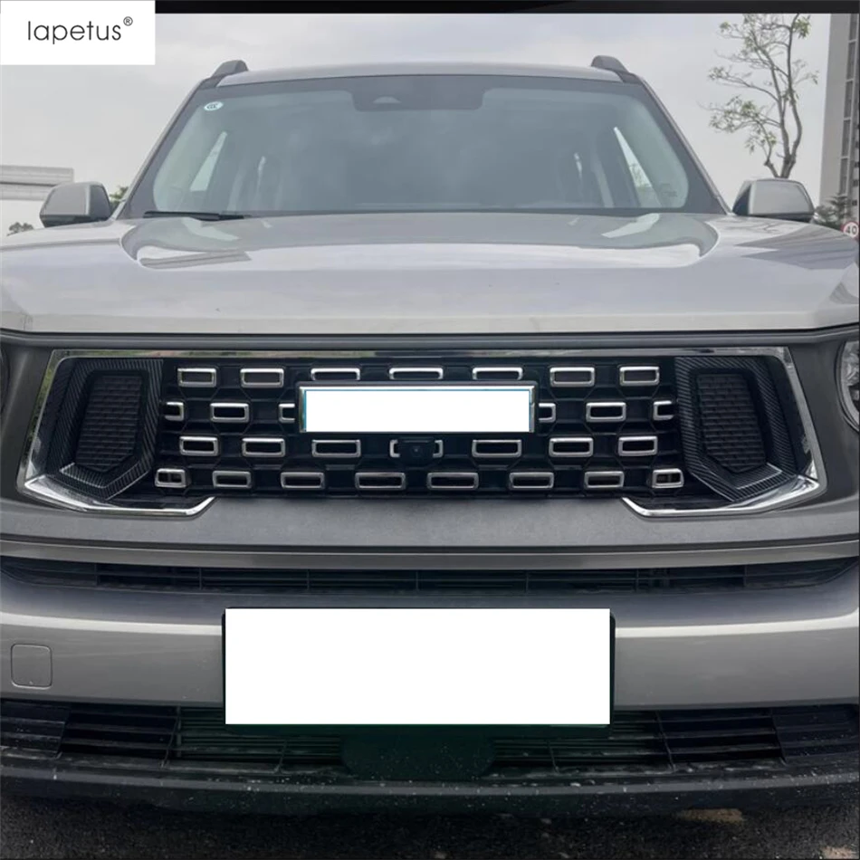 

Car Front Middle Grille Frame Fog Lamp Light Decoration Cover Trim For GWM HAVAL H7 2023 2024 2025 ABS Carbon Fiber Accessories