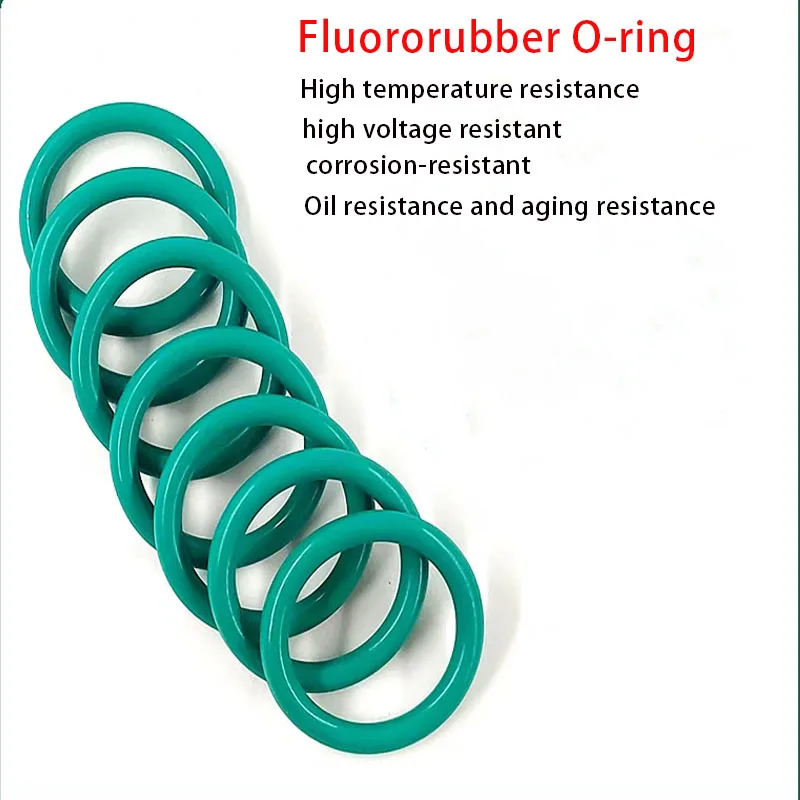 FKM WD:4.0/4.5mm Green Fluorine Rubber O-Ring Oil Resistant Acid Alkali Resistant&HT Resistant OD10-305mm Premium Sealing Gasket