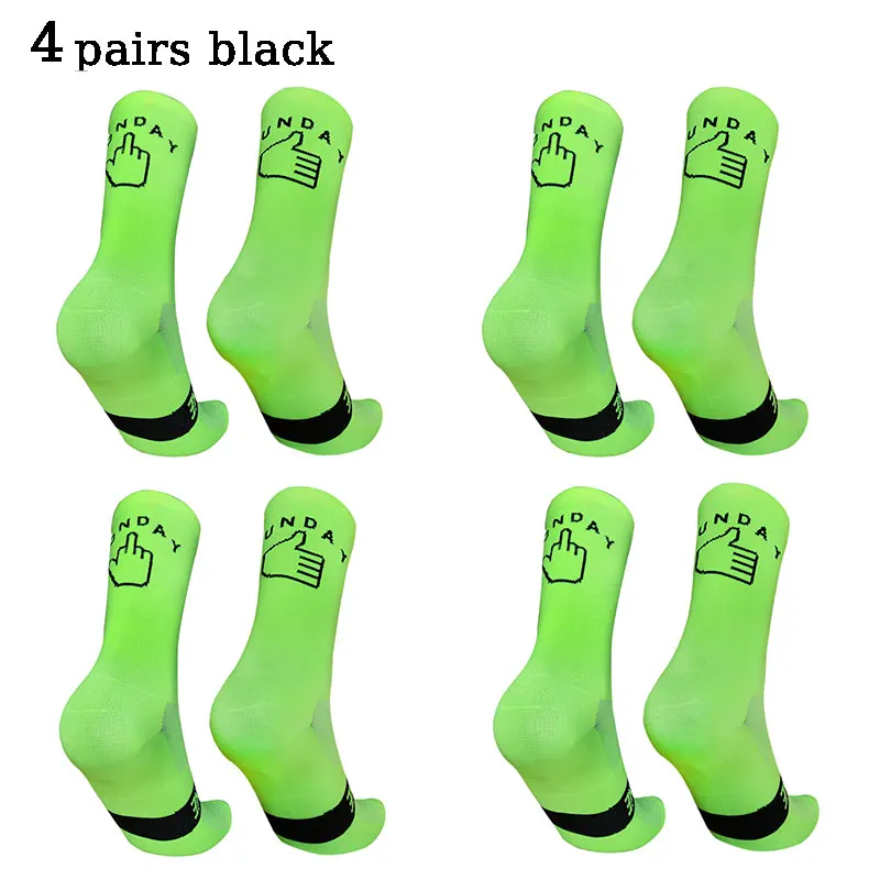 4 pairs of men and women cycling socks, outdoor sports road cycling, running, professional sports socks