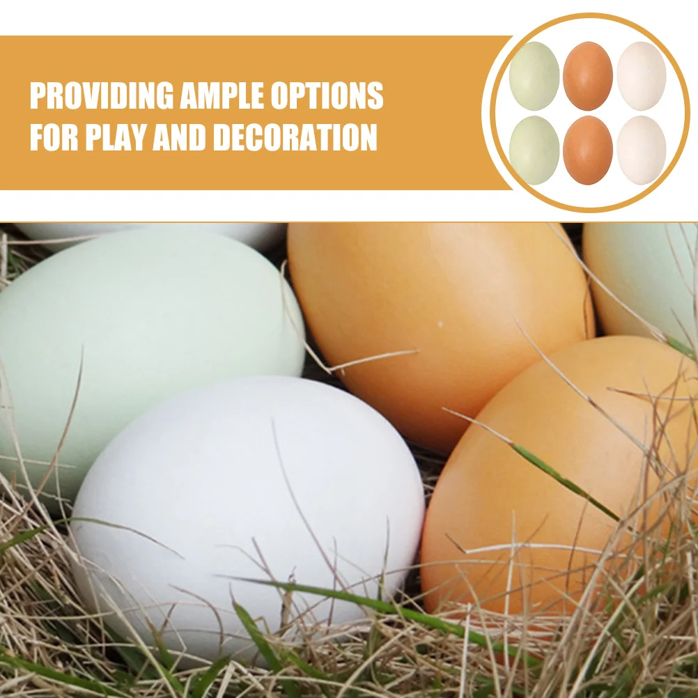 

5pcs 5 Count Artificial Fake Eggs Easter Blank Wooden Craft DIY Paintable Decorative Desktop Ornament