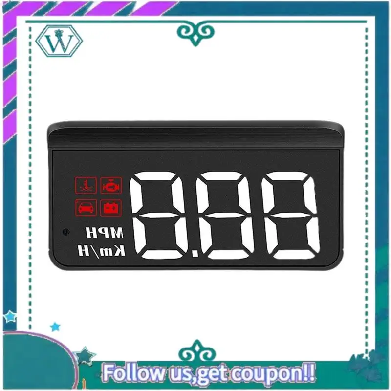 Upgraded Enhanced Vehicle Monitoring With M3 OBD2 HUD: Speedometer, Temp & Voltage Display With KMH/MPH And Integrated Alarms