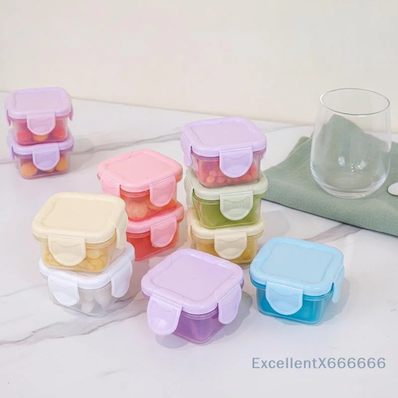 4Pcs 60ml Baby Food Portioning Containers Leakproof Lids Mini Storage Boxes for Homemade Infant Food Freezing