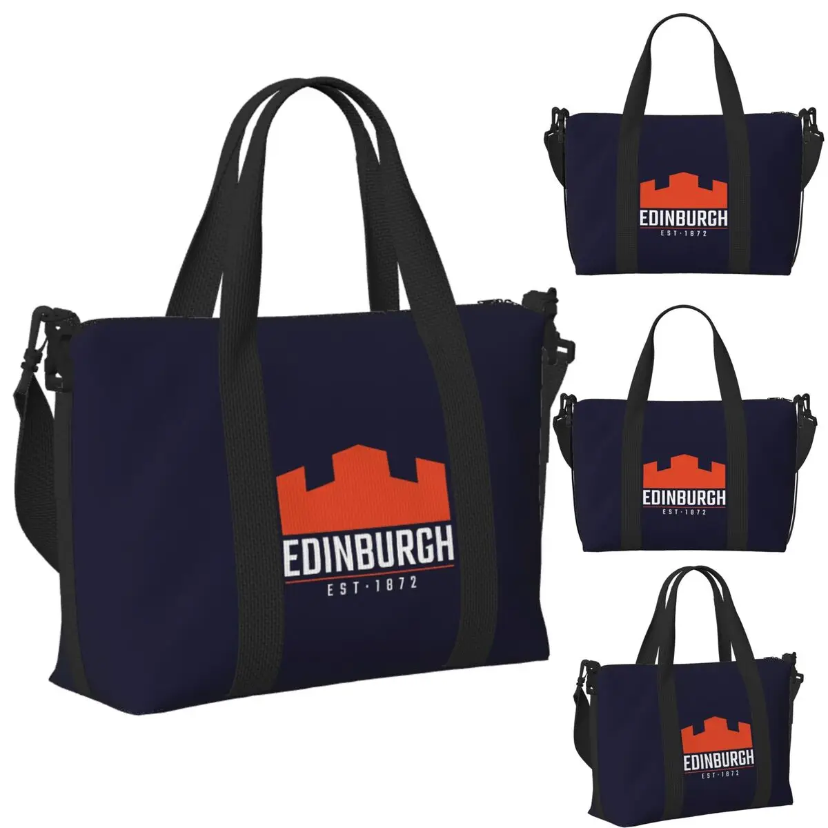 

Custom The Edinburgh Rugby Logo 2 Beach Travel Bag Large Capacity Tote Bags for Gym Yoga Women Shopping Duffle Shoulder Bag