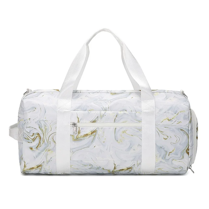 Separação seca e molhada yoga bolsa de ombro grande capacidade marmoreado bolsas de viagem moda feminina tendência casual saco de esportes