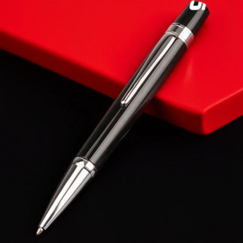 قلم حبر جاف معدني صغير دوار هدية الأعمال قلم زيت متوسط اللوازم المدرسية المكتبية أداة الكتابة