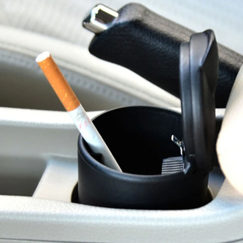 

U2JA Easy Carry LED Car Ashtray with Auto Sensing Light Compact LED Car Ashtray LED Illuminated Vehicle Ashtray for Night Use