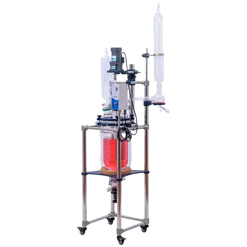 i BEIFAN Laboratory Mixing Heating Cooling Jacketed Double Layer PLC Controlled Motor Driven Semi-Automatic Bioreactor