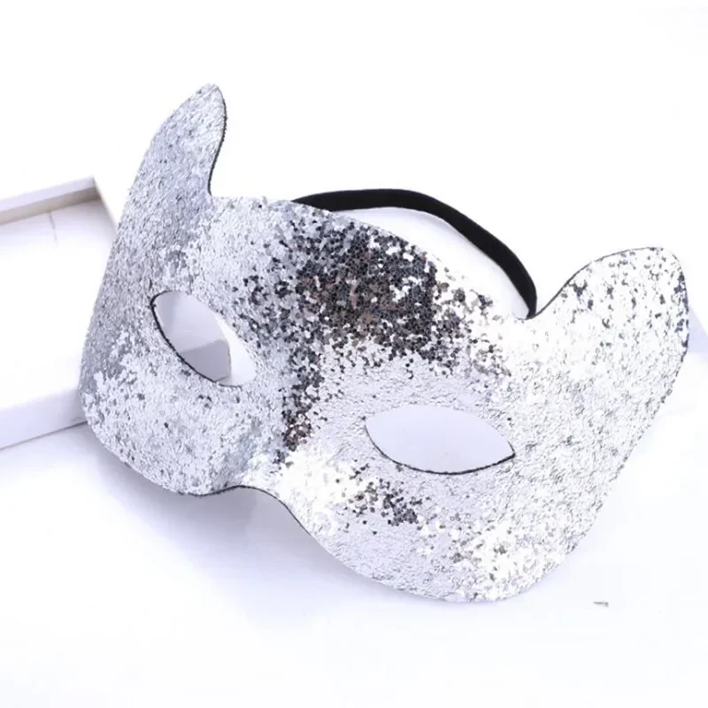 قناع قطة مضحك للأولاد والبنات ، إكسسوارات حفلة تنكرية ، هدية عيد ميلاد ، فضي ذهبي ، أسود ، أحمر ، مهرجان زفاف ، لطيف ، 10