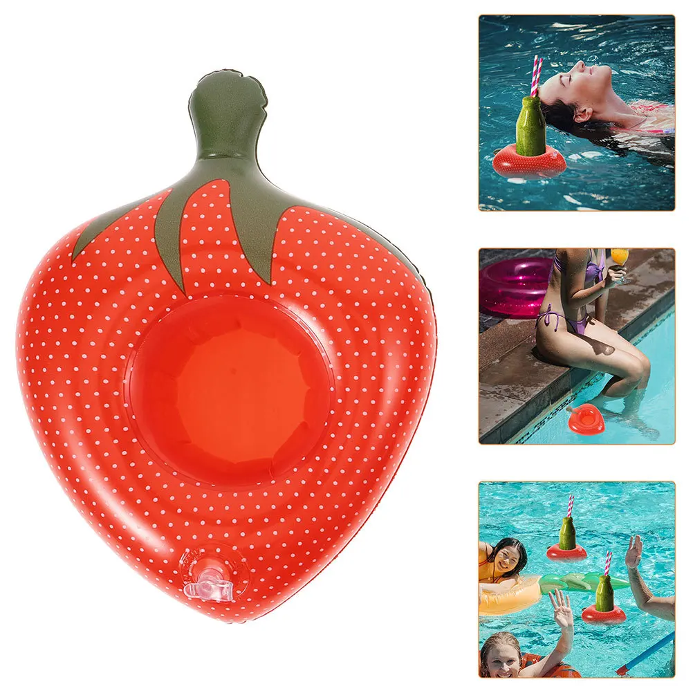 

4 Pcs Inflatable Water Coaster Drinks Holder Beverage Rack Drinkers Drinking Floating Holders Cup Bottle Desk