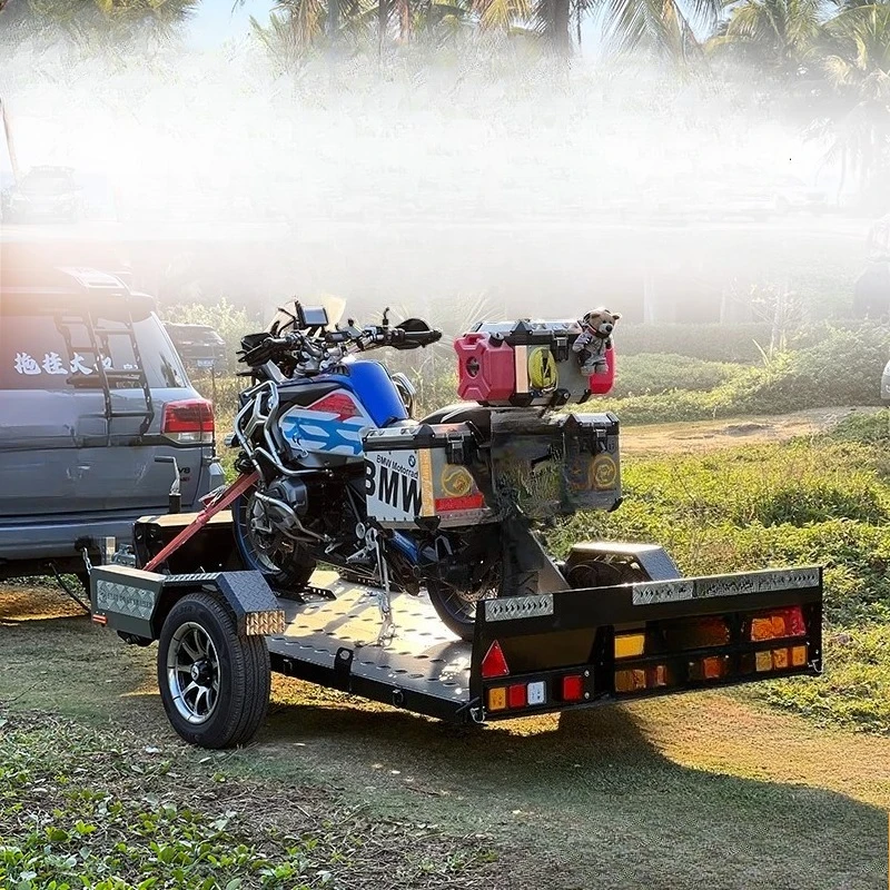 

Electric hydraulic lift motorcycle motorcycle single double trailer camping bucket motorcycle trailer