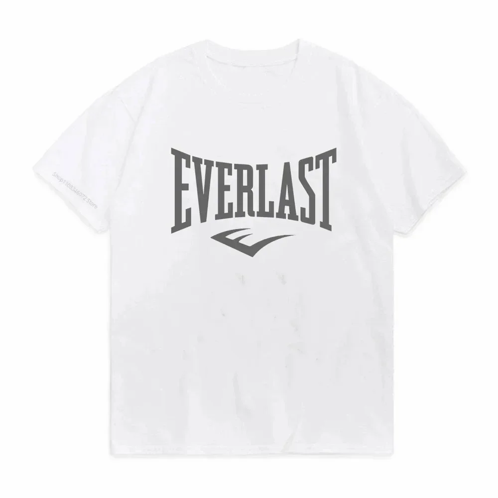 الصيف القطن تي شيرت س طوق EVERLAST الملاكمة طباعة الصيف Harajuku الشارع الشهير العصرية تي شيرت رجالي