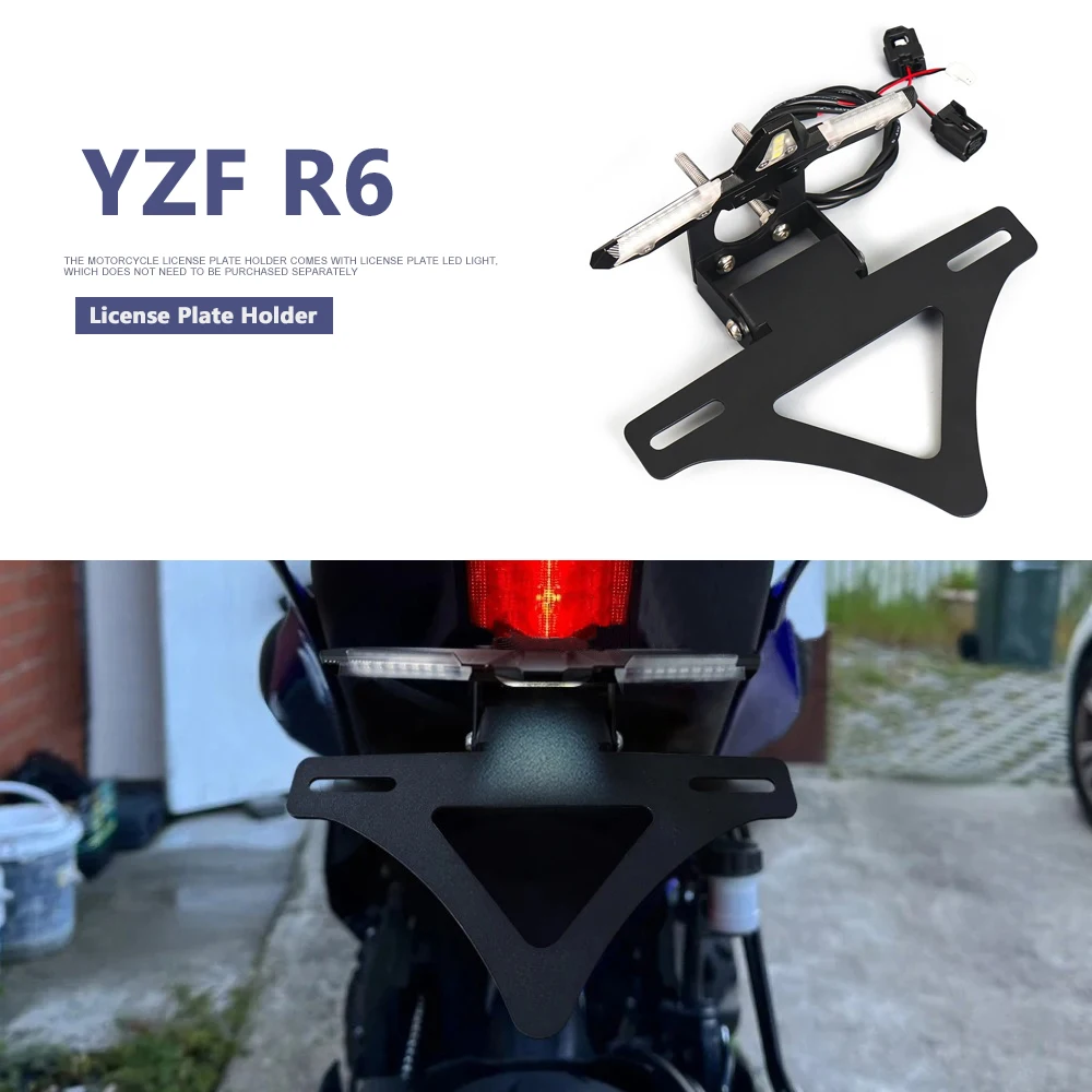 

YZFR6 Accessories For Yamaha YZF R6 YZF-R6 2015-2025 2024 2023 Motorcycle LED Rear License Plate Mount Holder Turn Signal Kit