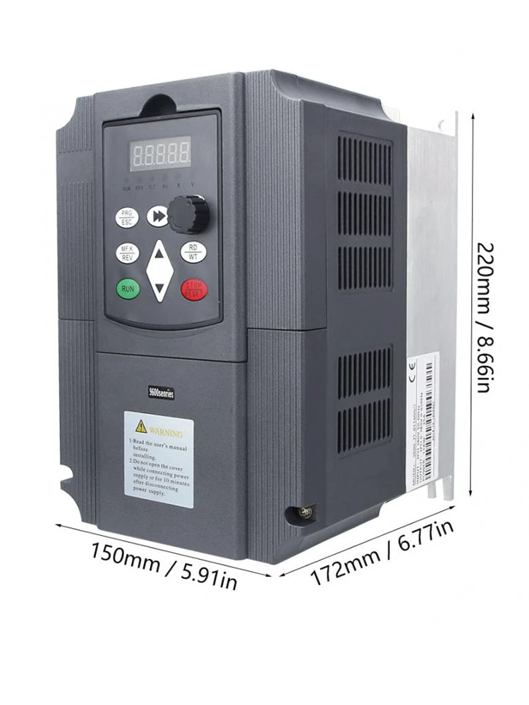 Imagem -06 - Conversor de Frequência com Controle de Velocidade do Motor do Eixo do Cnc Inversor de Vfd Quilowatts 25 Quilowatts 2.2kw 4kw 220v a 3p 220v Saída 380v