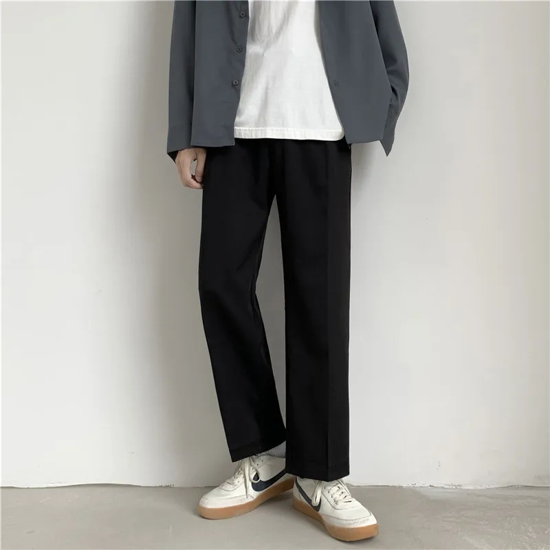 

Мужские летние тонкие прямые повседневные брюки свободного кроя однотонного цвета для молодежи и подростков, модные