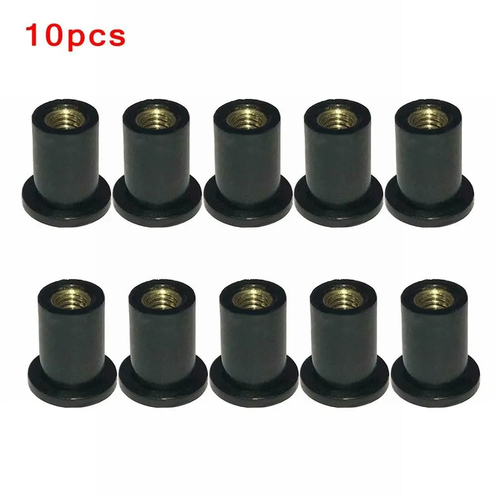 10pcs/set Motorcycle Windshield Rubber Nuts M5 Vibration Damper Panel Mounting Nuts 5mm For Most Windshields Motorcycle ATV