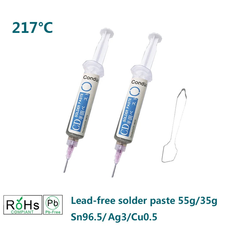 

Needle-tube Type Lead-free Solder Paste Sn96.5Ag3Cu0.5 Melting Point 217℃ Repair Soldering Paste PCB Repair Welding Paste