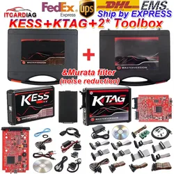 Ship by Express Online EU Red Kess V2 V5.017 Online 2.80 KTAG 7.020 2.25 OBD 2 Car Trucks Unlimited ECU Chip Tuning & Toolbox