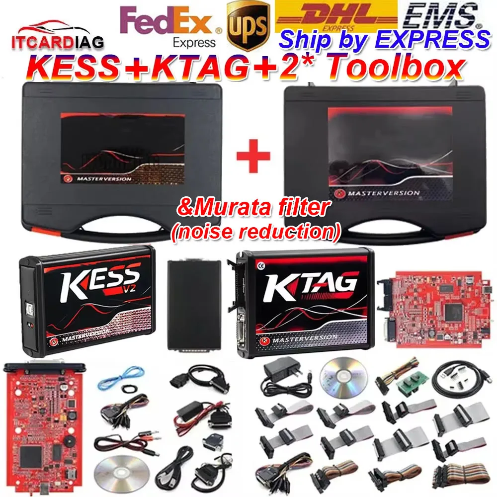 Ship by Express Online EU Red Kess V2 V5.017 Online 2.80 KTAG 7.020 2.25 OBD 2 Car Trucks Unlimited ECU Chip Tuning & Toolbox