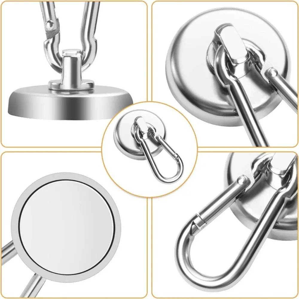 2-6 PCS Super Strong Neodymium Magnet Carabiner Magnetic Ring Keychain Magnetic Ring Magnetic Seat Rotating Magnetic Suction Cup image 4