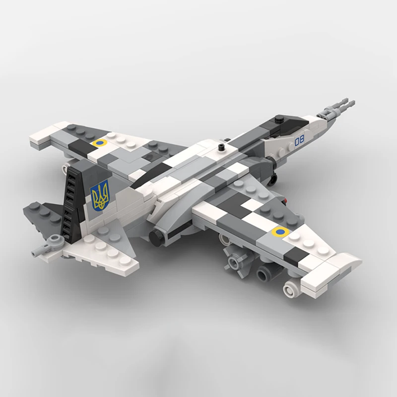 Su-25 Modern Fighter Jets Model MOC Building Bricks War Equipment Modular Technology Gifts Holiday Assemble Toys Suit