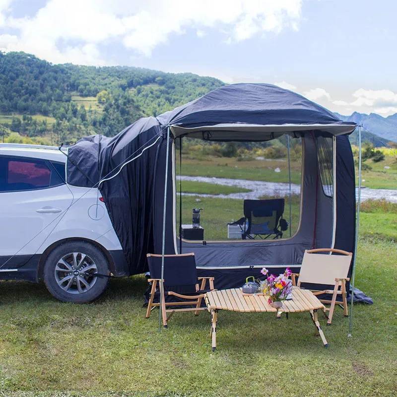 

Car Tail Rear Tent, Trunk Mounted for SUV MPV Pickup, Four Seasons, Double Layer Fabric, 3-4 People, Family Picnic Travel