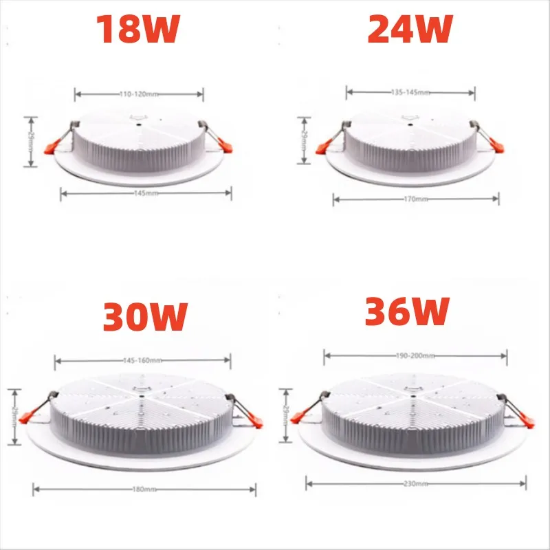 LED spotlight downlight 5W-36W ceiling lamp embedded AC 90-260V