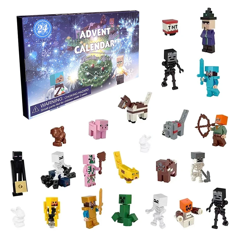 Advent Calendar 2024 Christmas Countdown Toys Christmas Building Blocks Figures Toys for Boys Girls Children Christmas Gifts Toy