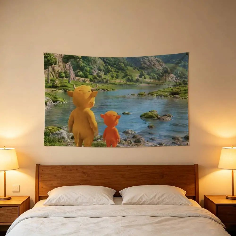 Hilarious Chinese Movie Niu Lai Flag Digital Printing Banner for Garage Wall Out Door Decoration