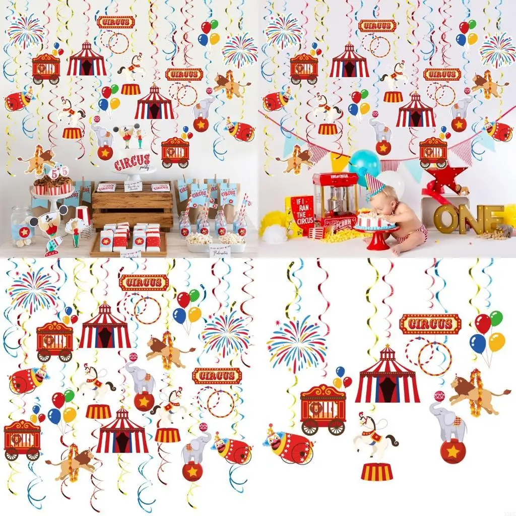 

Красочные вихревые украшения для цирковой вечеринки. 30 шт. в упаковке. Эффективное бумажное подвесное украшение. Быстрая не