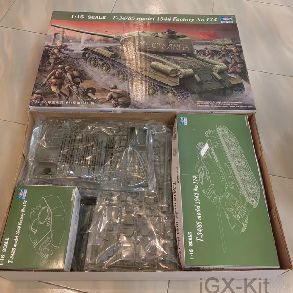 

Trumpeter 00902 Масштаб 1:16 Русский T34 T-34 T34/85 Mod 1944 Nr183 Пластиковый сборный комплект строительной модели автомобиля на льготном танке