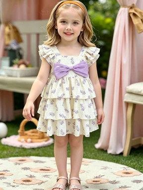 2026 New Girl's Broken Diamond Hanging Neck Dress Summer Elegant Princess Fashion Tank Top Skirt