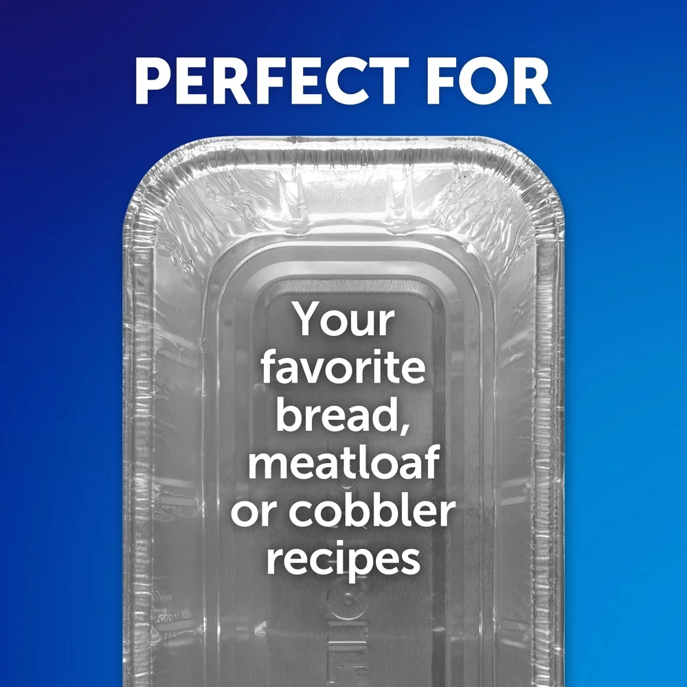 2 Pack Disposable Aluminum Loaf Pans with Lids 8 x 3.75 Inch Strong Durable Easy Cleanup Baking Bread Cakes