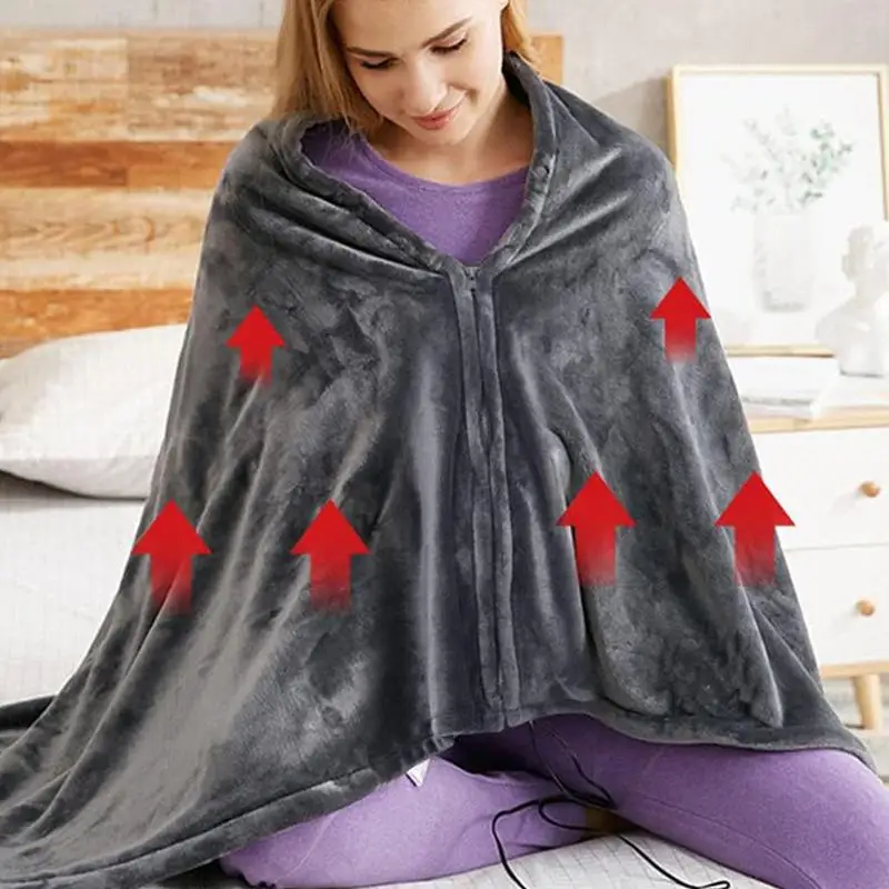 Chal con calefacción, chal eléctrico con calefacción, manta de regazo con calefacción eléctrica, manta para acampar, viajes al aire libre, 3 niveles de calefacción