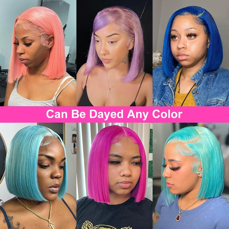 200Density Short Bob Wig 613 Honey Blonde Color Straight Bob Wig 13x4 Lace Front Human Hair Wigs Lace Front Wigs Cheap For Woman