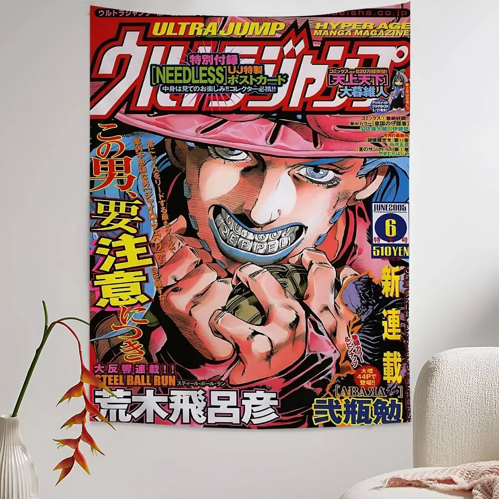 JoJo Bizarre Adventure Cute Anime Hippie Wall Hanging Tapestries Bohemian Wall Tapestries Mandala INS Home Decor