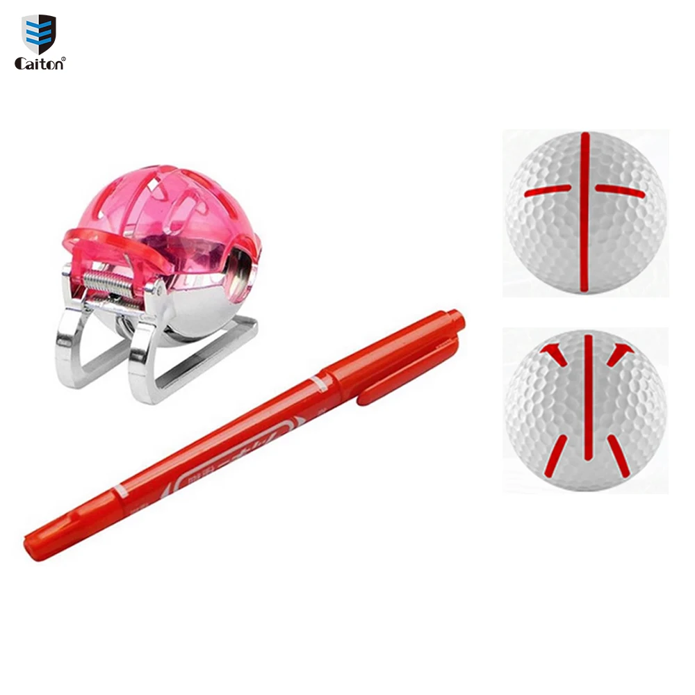 Caiton 1 pezzo Golf Ball Line Marker Liner disegno marcatura strumento di allineamento, Golf Scriber Marker con pennarelli 3 colori disponibili