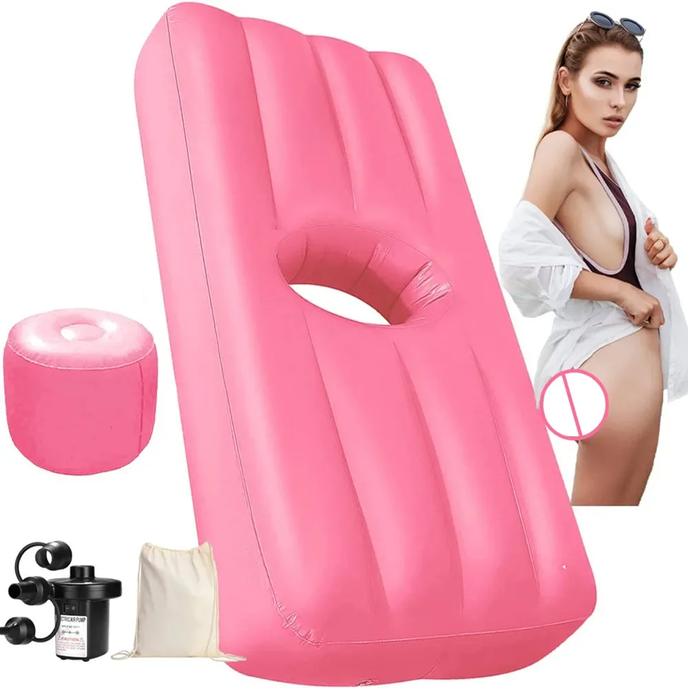 BBL Bed Inflatable Air Mattress Sleeping Pad with Hole Butt Post Surgery Recovery Portable Camping Tent Air Cushion Picnic Mat