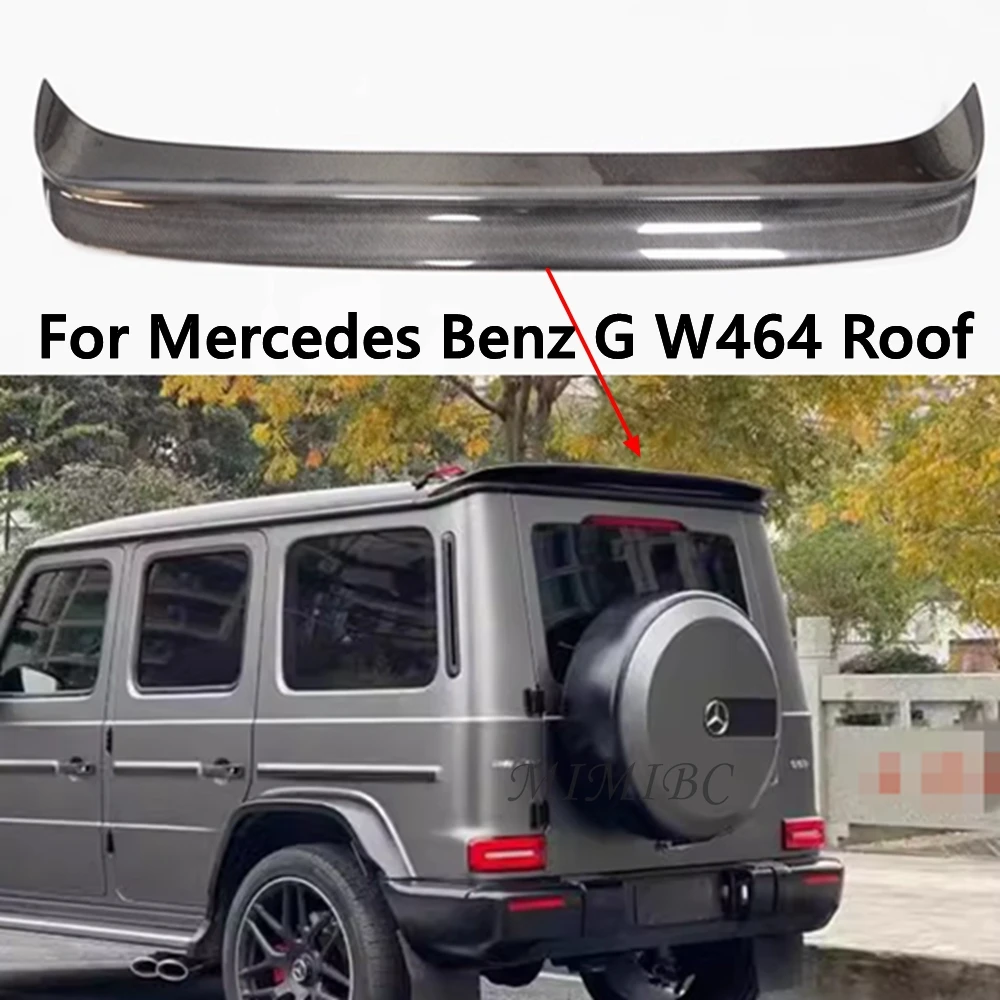 

For Mercedes Benz G W464 G350 G500 G550 G53 G63 18-23 Car Styling New Style Real Carbon Fiber Roof Rear Spoiler Top Tail Wing