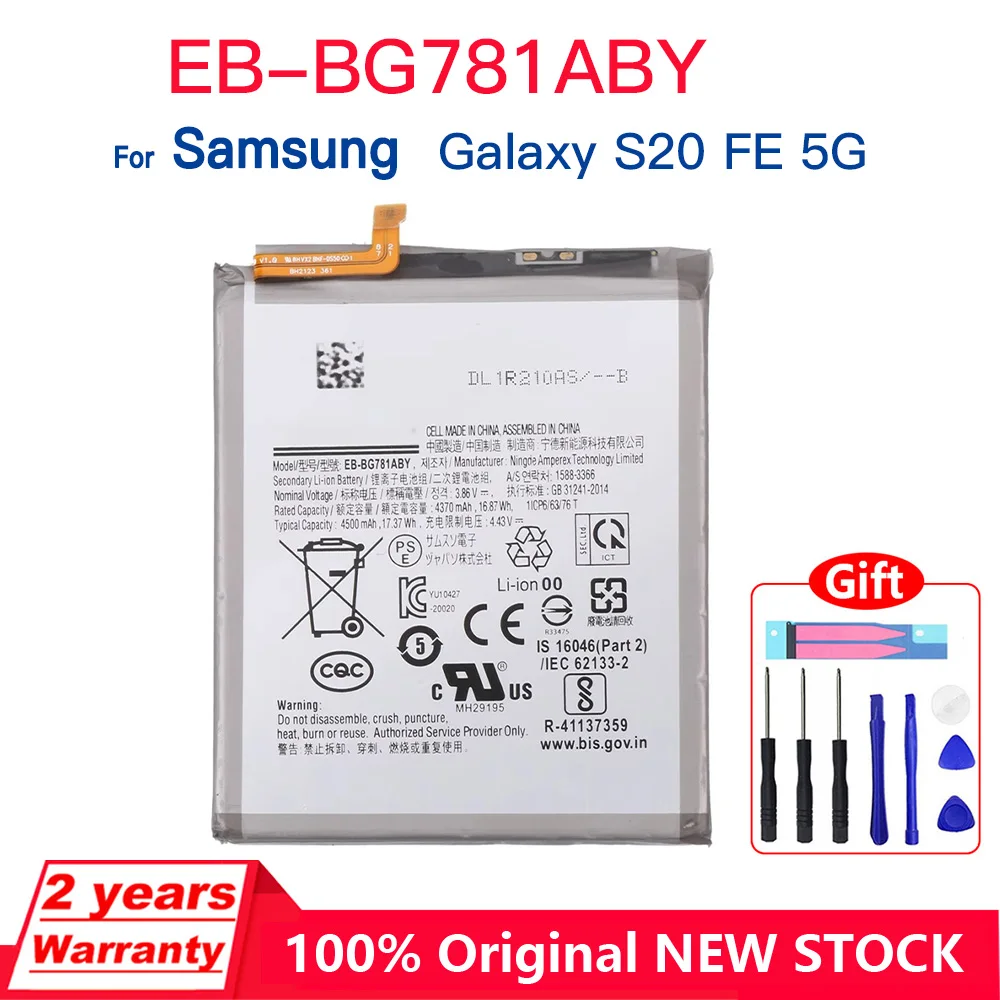 

Genuine Brand New EB-BG781ABY 4500mAh Replacement Battery For Samsung Galaxy S20 FE 5G SM-G781 A52 SM-A526/DS Batteries +Tools