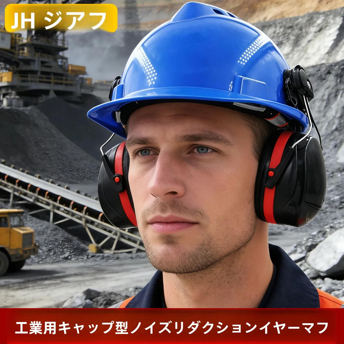 ジーファ工業用ノイズリダクションイヤーマフ、安全帽対応、建設現場用ノイズリダクションキャップ装着型イヤーマフ