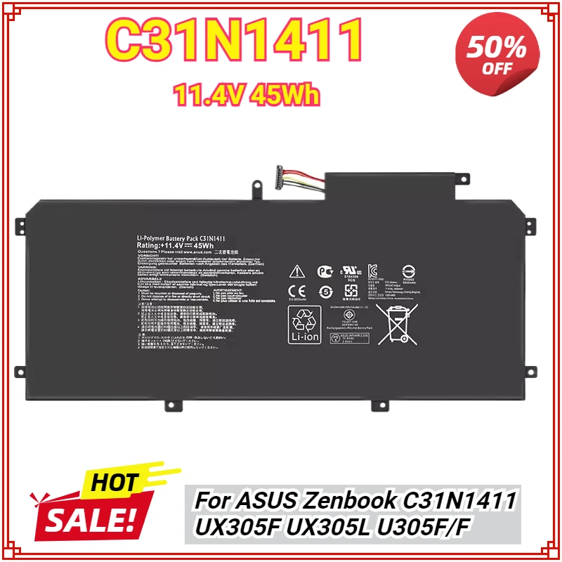 

New C31N1411 Laptop Battery for ASUS Zenbook U305 U305FA U305CA UX305 UX305CA UX305F UX305L UX305FA U305F/F Series 11.4V 45Wh